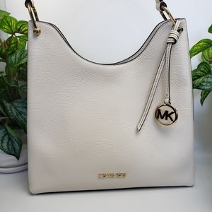 Michael Kors Tan Academia Purse Joan Satchel Shoulder Pebble Saffiano …
